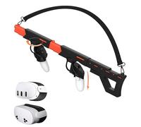 AIJUNCT UPGRADED Gunstock for Meta Quest 3, Quest 3S, Rifle-Like or Dual-Pistol Handle VR Gun Stock Quest3 VR Games Accessories Connect to Touch Controller, Real Game Feeling (Black)