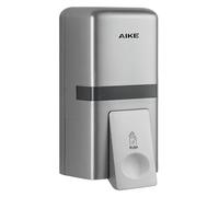 AIKE AK1008 Liquid Soap Dispenser Wall Mounted, 800ML Plastic Manual Hand Soap Dispenser for Public Usage(Silver)
