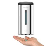 AIKE Automatic Soap Dispenser, Stainless Steel Liquid Dispenser AK1205E | 740m Large Capacity, Dual-Mode Installation,5-Level Adjustment, Waterproof Soap Dispenser for Home or Commercial Settings