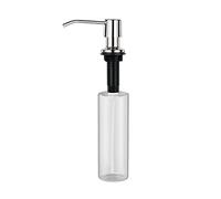 AIKE Built-in Sink Soap Dispenser for both Kitchen and Bathroom, with Stainless Steel Pump, 17 fl. Oz Bottle, Fill from Top