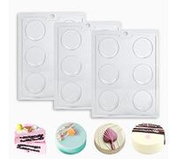 AIKEFOO Chocolate Covered Oreo Molds, PET Plastic, 3 Pack of 6 Cylindrical Cylinder Molds, Transparent