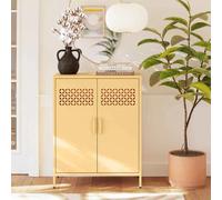 aiken metal storage cabinet with 2 doors in sun yellow