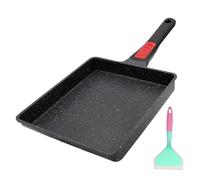 AIKENBBKK Japanese Omelette Pan, Large Tamagoyaki Pan with Detachable Handle, Nonstick, Oven & Dishwasher Safe, 9” x 8” (Black)