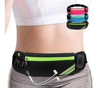 AIKENDO Running Pouch Belt Waist Pack Bag,Workout Fanny Pack,Bounce Free Jogging Pocket Belt-Travelling Money Cell Phone Holder for Running Accessories, Black, One Size