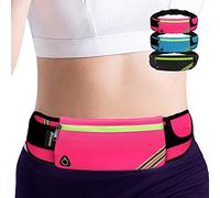 AIKENDO Running Pouch Belt Waist Pack Bag,Workout Fanny Pack,Bounce Free Jogging Pocket Belt-Travelling Money Cell Phone Holder for Running Accessories, Pink, One Size
