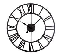 AIKENR Large Retro Numeral Clock, 50CM Metal Wall Clock Silent Iron Roman Numeral Decorative Clock for Living Room Bedroom Kitchen Office