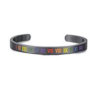 AIKESIWAI Rainbow LGBT pride bracelet Gay pride bracelet Mens womens cuff bracelet Bestfriend bracelet Pride stuff for gay Lesbian and LGBTQ community members, Tungsten Stainless Steel Silver Leather
