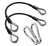 AIKESIWAY 2PCS Gym Cable Extension,Replacement Cable Machine Accessories,Cable Pulley Attachments for Gym -Thick 5mm(0.2inch) Heavy Duty Steel Wire Rope for Home Gym Cable(29.5 inch (2PCS))