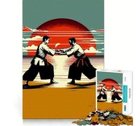 Aikido Fight Sunset Art Jigsaw Puzzles for Adults1000 Pieces DownTime Game Calm Daily Fun Challenge Nice Art (38x26cm)