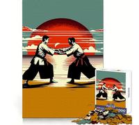 Aikido Fight Sunset Art Jigsaw Puzzles for Adults1000 Pieces DownTime Game Calm Daily Fun Challenge Nice Art (38x26cm)