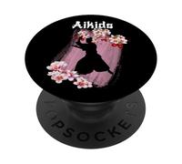 Aikido Japan Cherry Blossom Japanese Martial Art Aikido PopSockets Adhesive PopGrip