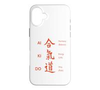 Aikido Martial Arts Japanese Kanji Harmony Energy Way Design Case for iPhone 16 Plus