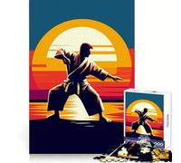 Aikido Sunset Wpap Jigsaw Puzzles 1000 Pieces for Teenagers Restful Game Firm Edge Family Bond Home Art (50x75cm)