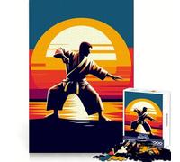 Aikido Sunset Wpap Jigsaw Puzzles for Adults 1000 Pieces Brain Power Snug Connection Home Game Perfect Art (38x26cm)