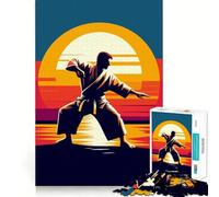 Aikido Sunset Wpap Jigsaw Puzzles for Adults 1000 Pieces Unwind Game Firm Edge Playful Challenge Wall Display (38x52cm)