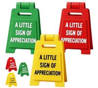 AIKOBAA 3PCS Mini "A Little Sign of Appreciation" Desk Token, Small Multicolored Thank You Sign for Colleagues, Teachers & Friends, 5.5x3.7cm Novelty Appreciation Gift (3PCS-Multicolored APPRECIATION)