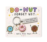 AIKOBAA Donut Keychain - Pink Donut with “Do-Nut Forget Us” Tag & Card, Leaving Gifts for Colleagues Women, New Job Gifts for Women, Good Luck Gifts