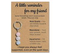 AIKOBAA Friendship Crystal Gift Set - Rose Quartz, Moonstone & Aquamarine Gemstones with Heartfelt Message Card, Emotional Support Gift for Best Friend, Women, Her | You Are Loved Keepsake