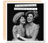 AIKOBAA Funny Birthday Card for Best Friend, No One Will Ever Be As Entertained By Us, Vintage Humor Card for BFF Sister, Sarcastic Witty Greeting Card (14x14 cm with Kraft Envelope)