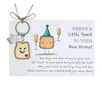 AIKOBAA Little Toast Celebration Keychain - Funny ‘Next Chapter’ Novelty Keyring for New Job, Graduation, Promotion | Inspirational Gift for Women, Men, Friends & Family (New Home)