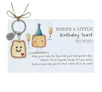 AIKOBAA Little Toast Celebration Keychain - Funny ‘Next Chapter’ Novelty Keyring for New Job, Graduation, Promotion | Inspirational Gift for Women, Men, Friends & Family (Birthday)