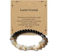 AIKOBAA Moon Phase Crystal Bracelet for Women, Healing Anxiety & Chakra Beaded Bracelet, Moonstone Spiritual Gifts for Ladies, Pisces Gifts with Moon Charm