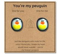 AIKOBAA Penguin Pocket Hug Gift, Mini Penguin Figurines One for You One for Me, Cute Resin Penguin Pair for Couples, Positive Penguin Pocket Hugs for Friends
