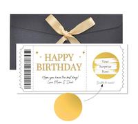 AIKOBAA Personalised Birthday Card with Scratch-Off Surprise - Customisable Birthday Gift Card with Golden Scratch Sticker, Fun Interactive Greeting Card for Men and Women