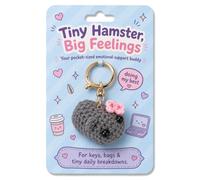 AIKOBAA Tiny Hamster Keychain, Pocket-Sized Emotional Support Plush Keyring, Knitted Hamster Pendant with Big Feelings, Cute Soft Stuffed Animal Charm for Keys, Bags, Funny Novelty Gift for Women Men