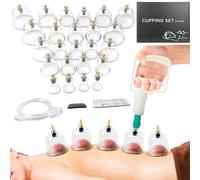 AIKOTOO Cupping Therapy Set, 24 Massage Cups Cupping Set with Pump Vacuum Suction Cups for Body Cellulite Cupping Massage Back Pain Relief, Chinese Acupoint Physical Cupping Therapy Hijama