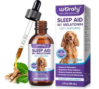 AIKUWWOIRQIA Melatonin for Dogs & Cats | Liquid Calming Drops for Anxiety & Stress Relief | Promotes Relaxation & Sleep | Helps with Noise, Fireworks & Separation Anxiety, 60ml