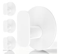 Aikzik Strong Self Adhesive Hooks - 4 Pack Heavy Duty 26lb(Max), Stainless Steel Sticky Hooks for Hanging for Towel, Coat, Robe, Stick on Bathroom, Kitchen, Door and Wall, White