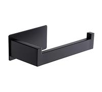 Aikzik Toilet Paper Holder - No Drilling, Self-Adhesive Stainless Steel Roll Holder for Kitchen and Bathroom, Black