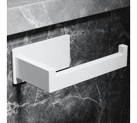 Aikzik Toilet Roll Holder Wall Mounted, Premium 304 Stainless Steel Toilet Paper Holder Self Adhesive for Bathroom & Kitchen, Strong Adhesiveness and Waterproof, White