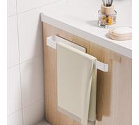 Aikzik White Towel Rail, Towel Holder Self Adhesive, Aluminium Full Metal Hand Towel Holder for Bathrooms and Kitchen