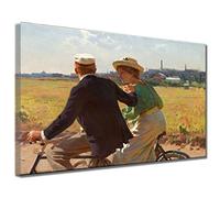 AiLai Erik Henningsen-The morning ride 1907 Canvas Wall Art Poster Home Decor Ready to Hang(45x56cm 18"x22",Framed)
