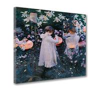 AiLai John Singer Sargent-Carnation, Lily, Lily, Rose Canvas Wall Art Poster Home Decor Ready to Hang(90x99cm 35"x39",Framed)
