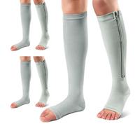 Ailaka 15-20 mmHg Zipper Compression Socks for Women Men, 3 Pairs Open Toe