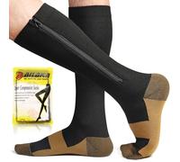 Ailaka 15-20 mmHg Zipper Compression Socks for Women Men, Closed Toe