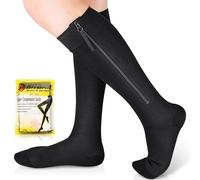 Ailaka 15-20 mmHg Zipper Compression Socks for Women Men, Closed Toe