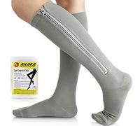 Ailaka 15-20 mmHg Zipper Compression Socks for Women Men, Closed Toe Support Graduated Medical Varicose Veins Hosiery, Perfect for Athletics, Running, Flight Travel, Support, Edema, Pregnancy