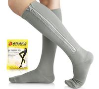 Ailaka 15-20 mmHg Zipper Compression Socks for Women Men, Closed Toe Support Graduated Medical Varicose Veins Hosiery, Perfect for Athletics, Running, Flight Travel, Support, Edema, Pregnancy