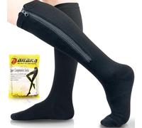 Ailaka 15-20 mmHg Zipper Compression Socks for Women Men, Closed Toe Support Graduated Medical Varicose Veins Hosiery, Perfect for Athletics, Running, Flight Travel, Support, Edema, Pregnancy