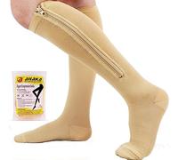 Ailaka 15-20 mmHg Zipper Compression Socks for Women Men, Closed Toe Support Graduated Medical Varicose Veins Hosiery, Perfect for Athletics, Running, Flight Travel, Support, Edema, Pregnancy