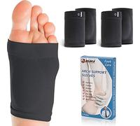 Ailaka 2 Pairs Compression Arch Support Sleeves, Cushioned Foot Braces Arch Pads for Flat Foot Pain Relief Plantar Fasciitis Heel Spurs