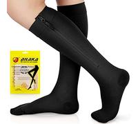Ailaka 20-30 mmHg Zipper Compression Socks for Men Women, Closed Toe