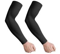 Ailaka Compression Sleeve Arm for Men & Women, 15-20 mmHg Graduated Support for Everyday Swelling, Muscle Fatigue & Active Recovery (BK, M)