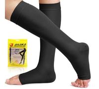 Ailaka Flight Compression Socks, 20-30mmHg Graduated Support Socks for Men & Women, Breathable Wide Calf, Ideal for Running, Flying, Nursing, Pregnancy (Black, 3XL)