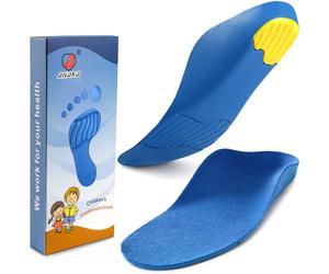 Ailaka Kids Orthotic Cushioning Arch Support Shoe Insoles, Children Pu Foam Inserts for Flat feet, Plantar Fasciitis, Feet Heel Pain Relief, Blue, Kids UK 5.5-7 / EU 22-24 / CN 19-22