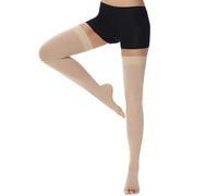 Ailaka Thigh High Medical Compression Stockings for Women Men, Open Toe Firm 20-30 mmHg Graduated Compression with Silicone Band for Varicose Veins, Edema, Post-Surgery